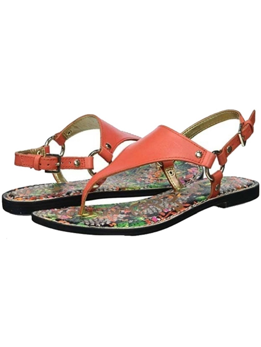 Sam Edelman Greta Orange Thong Slingback Sandals Size 8